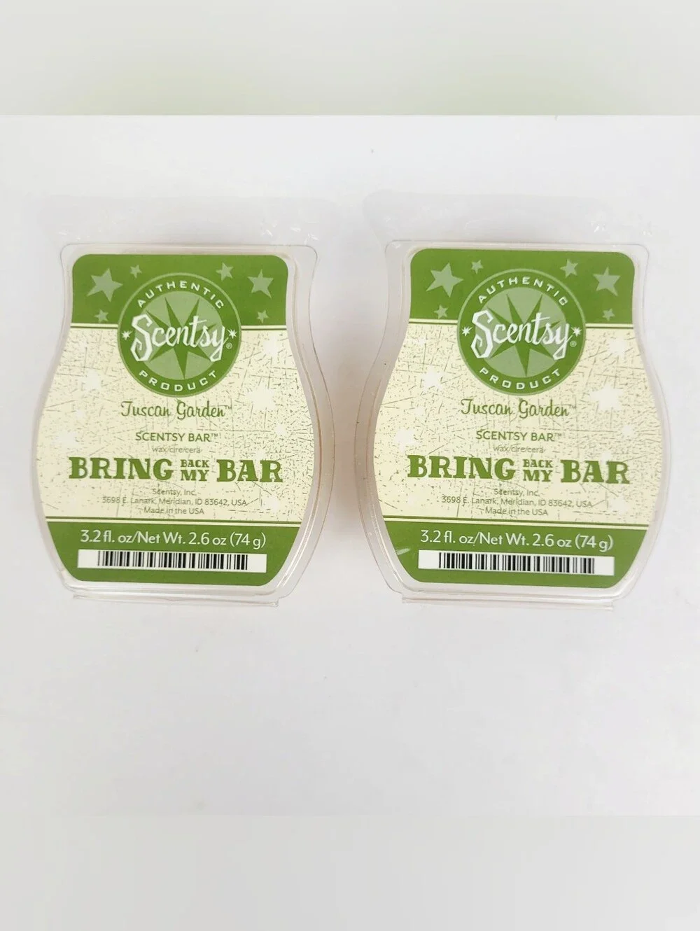 Scentsy Wax Bar Tuscan Garden~Bring Back My Bar 3.2 oz~Floral Apples~Lot of 2